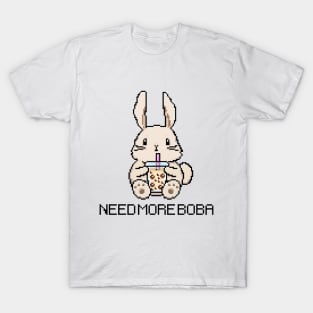 Pixel Bunny Needs More Boba Tea! T-Shirt